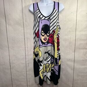 Batgirl Comic Graphic Sleep Dress Lavender Sky Mesh DC Comics Nightgown Size XL